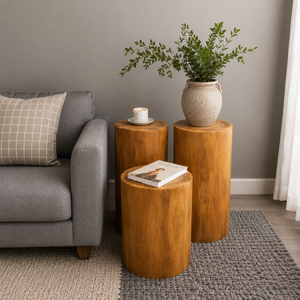ARTERRA Modern Teak Wood Step <b>Stool</b> & Ottoman-Durable Indoor Furniture for Living Room Sofa Lounge - Product Image 6