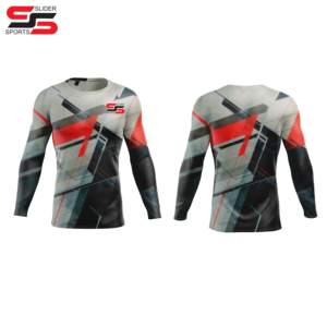 Muestra gratis de protectores de erupción sublimados personalizados MMA Rash Guards Men s manga corta Rash Guard - Product Image 1