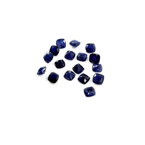 Zafiro Azul Natural de Bangkok, Corte Radiante, Calibrado, Forma Cojín, 7mm 8mm, Gema Facetada Amarilla y Rosa, Pulido Ópticamente, Ligero - Product Image 1