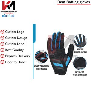 Guantes de bateo de béisbol acolchados Hombres Adultos Agarre de alto rendimiento Guantes de bateo de softbol transpirables Protección - Product Image 3