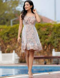 2025 été décontracté robe courte pour les femmes Style doux sans manches coupe ajustée robe imprimée - Product Image 5