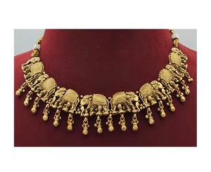 Classy Premium Quality Gold Finish New Style Designer <b>Necklace</b> Set With Earrings for Wedding Wear Collection For Women - Product Image 2