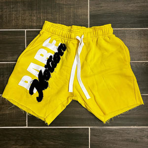 Short de gym unisexe en coton épais de style vintage Short de fitness décontracté pour hommes Haut de gamme Sweat respirant French Terry Fleece Distressed Edge - Product Image 5