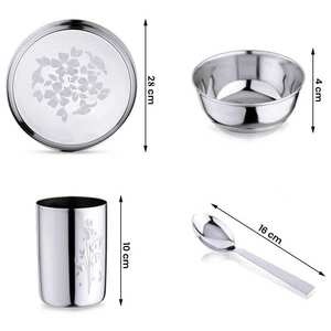 Juego de Vajilla de Acero Inoxidable de Alta Calidad ABK IMPEX, Precio Competitivo, Reutilizable, 36 Piezas, Diseño Floral Clásico para Bodas, Logotipo Personalizado - Product Image 2