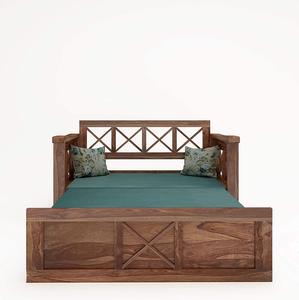 Sofá retráctil doble plegable barato multifuncional para sala de estar, cama, banco para sentarse, sofá de madera maciza, cama - Product Image 1
