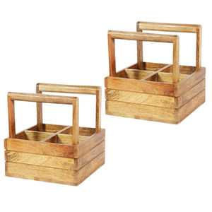 Soporte multifuncional para utensilios de almacenamiento de madera directo de fábrica, el Mejor Organizador de cocina fabricado en India - Product Image 2