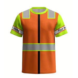 Anti-UNew Arrival Plus Size Customized Breathable Working <b>T</b>-<b>Shirts</b> Hi Vis Reflective Two Tone Colors <b>T</b> <b>Shirts</b> - Product Image 5