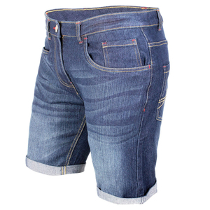 Shorts en jean vintage délavé pour homme, bleu clair, coupe slim, extensible, mélange de coton, ourlet retroussé, fermeture boutonnée, décontracté, été - Product Image 5