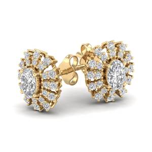 Boucles d'oreilles REYES de luxe en or massif 14 carats, serties d'un moissanite ovale de 1,75 carat, avec fermoir à vis, pour femmes, cadeau de mariage idéal. - Product Image 6