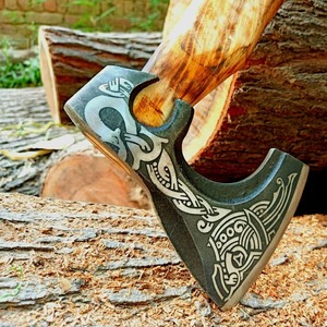 ขวานขวานไม้ไวกิ้งพร้อมด้ามไม้แอชสำหรับตั้งแคมป์ - Product Image 6