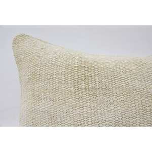 Vintage Pattern Beige Macrame Wool Rug 16x36 Inch Woven Design <b>Pillow</b> - Product Image 2