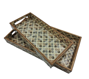 Ensemble de plateaux empilables de qualité alimentaire, émaillés, imprimés, personnalisés pour la décoration de la maison, le petit-déjeuner, le Ramadan, l'Aïd et les cadeaux de Noël au meilleur prix - Product Image 3