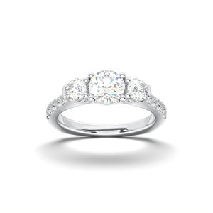 Anillo de compromiso de diamante cultivado en laboratorio de 4,20 quilates, Juego de puntas de corte brillante redondo de alta calidad, K oro macizo de 10/14K/18K, para unisex - Product Image 3