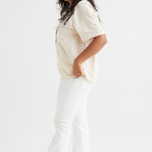 Organic T-<b>Shirts</b> <b>Women's</b> <b>Short</b> <b>Sleeve</b> Custom Sexy <b>White</b> Cotton <b>Women</b> Deep V Neck T <b>Shirt</b> - Product Image 5