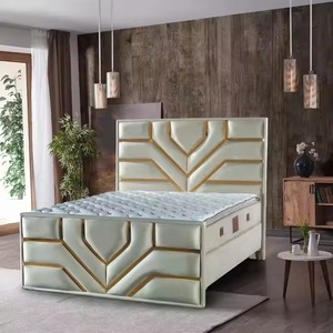 Ensemble de lit moderne et luxueux en MDF de grande taille avec tête de lit style européen Beau bureau à domicile Hôtel Appartement Villa Meubles pour chambre à coucher - Product Image 2