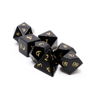 Dados de Piedra de Alta Calidad, Obsidiana Negra, Cristal Natural, Piedras Curativas de Reiki, Piedras Grabadas, Juego de Dados Personalizados, Cristal Vikingo - Product Image 6