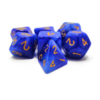 Ensemble de dés de jeu de rôle en acrylique polyédrique avec logo personnalisé fait main, ciel étoilé