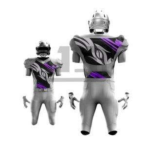 Professional American <b>Football</b> Uniform Set Moisture-Wicking Polyester/Cotton Jersey Pants Short Printed Breathable Quick Dry - Product Image 3