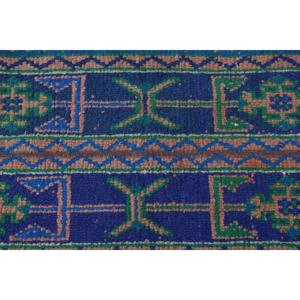 พรมตุรกีวินเทจ ขนาด 1.6x10.1 ฟุต พรมลายต้นไม้และพืชสีน้ำเงิน - Product Image 5