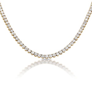 Premium Lab-Grown Brilliant Brilliant Cut Diamond Tennis <b>Necklace</b> 26 Inch 14KT Yellow Gold 47.10 Carat IGI VVS2 3 Prong Setting - Product Image 2