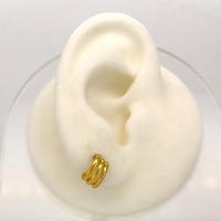 Modernos Pendientes de Botón JJ BRAVO de Diseño Español en Oro Amarillo de 14k, Certificados por Terceros, Sin Níquel, Joyería Fina para Mujer