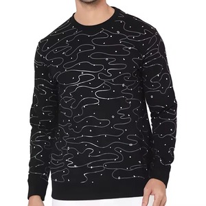 Sweat tricoté unisexe coton mélangé adultes qualité supérieure décontracté hiver Streetwear respirant hommes sweat à col rond - Product Image 1