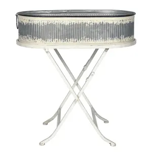 Seaux à Champagne en argent de forme ovale, refroidisseurs en métal, seau à glace de luxe en acier inoxydable avec trépied en métal - Product Image 5