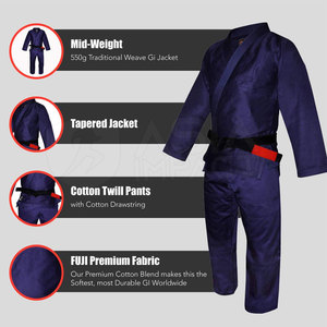 Uniforme brasileño azul de Jiu Jitsu Gi BJJ, Kimono de agarre de algodón aprobado por IBJJF, listo para competición, muestra gratis - Product Image 4