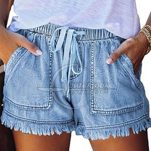 Women <b>Jeans</b> Shorts With Pockets Different Color <b>Soft</b> Loose Summer Shorts Styles 2025 Custom Logo Cotton - Product Image 1