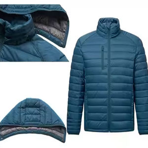 Veste rembourrée style rue haute en polyester 100% pour hommes, manches longues, doudoune d'hiver mince - Product Image 4