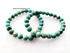 Om Mani Padma Perles en pierre d'onyx noir naturel gravé en cristal semi-précieux Bracelets de guérison Reiki - Product Image 3