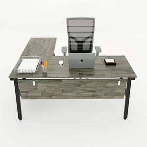 SFAC003 - Style contemporain, coin en forme de L en bois et en bois de caoutchouc avec pieds en fer en forme de A - Product Image 3