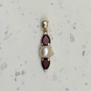 Grenat et perle Gemstone 925 Solid Silver Prong Setting Necklace For Women Fine Pendant Chain Necklace Bohemian Necklace Gifts - Product Image 1