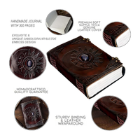 Magnifique carnet en cuir bleu avec motif soleil et lune en relief, 500 pages, carnet de croquis, organisateur, artisanat fait main du Rajasthan