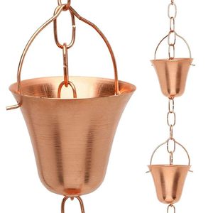 Chaîne de pluie en cuivre poli de qualité supérieure chaîne de pluie de conception de cloche pour la maison jardin tuyau de descente décoratif utilisation chaîne de pluie - Product Image 1