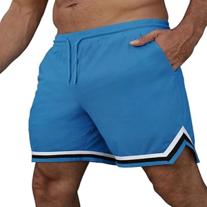 Pantalones cortos para correr 2 en 1 para hombre Pantalones cortos atléticos de entrenamiento de gimnasio de secado rápido de malla con forro de compresión y bolsillos - Product Image 4