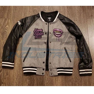 Vestes de baseball universitaires unisexes personnalisées tenue Letterman en laine/cuir style imprimé décontracté tissé au Pakistan - Product Image 1