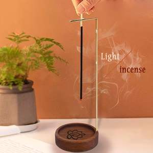 <b>Incense</b> <b>Holder</b> for <b>Sticks</b>, Handmade Upside-Down Wooden <b>Incense</b> Burner, with Brass <b>Incense</b> <b>Sticks</b> <b>Holder</b> - Product Image 4