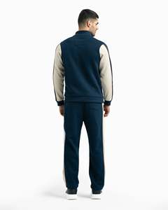 Conjunto Deportivo Personalizado de Alta Calidad al por Mayor, Sudadera con Capucha de Invierno, Felpa Sólida Ecológica, Azul Marino para Hombre, con Cremallera, Estilo Moderno - Product Image 2