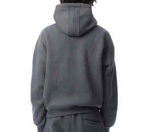 <b>Knitted</b> Mens Hooded Sweatshirt Suit OEM Custom Logo Two Piece Sportswear <b>Set</b> Breathable Fabric Casual Jogger Tracksuit - Product Image 6
