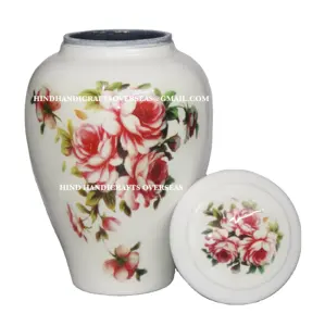 Aluminum New Design Painted Cremation Urns & Keepsakes Leaves and flower Painting Manufacturer and Supplier