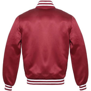 Chaqueta Varsity Morada de Satén para Hombre, Chaqueta Bomber Clásica de Béisbol con Botones a Presión, Ropa Exterior Personalizada al por Mayor - Product Image 4