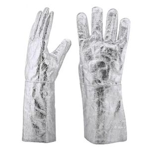 High Quality 16-Inch Red Cow Leather Fireproof Long <b>Welding</b> Gloves Heat Resistance Cow-Top Accessories Firefighting <b>Equipment</b> - Product Image 3