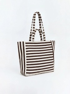 Bolso de Mano de Lona a Rayas para Mujer, con Logotipo Personalizado, Marca Privada OEM ODM, Gran Capacidad, para Playa y Compras, Fabricante - Product Image 2