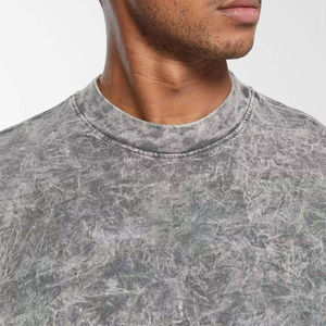 Camisetas Blancas al por Mayor, Estilo Urbano, Lavadas al Ácido, 275 Gsm, Algodón, Camisetas Vintage, Polos para Hombre - Product Image 3