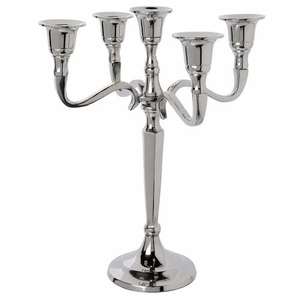 Porte-bougie classique en aluminium argenté à 5 bras. Disponible aux prix de gros. - Product Image 3