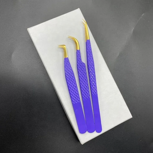 Pince à épiler professionnelle pour extension de cils-Petit quantité minimale de commande personnalisable Logo/Emballage solide en acier inoxydable poignée confortable - Product Image 6