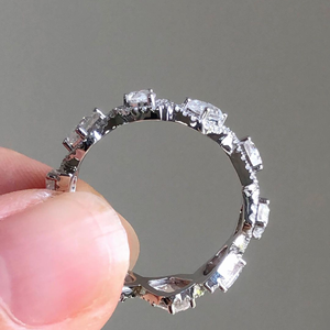 4.00กะรัต VVS มรกต & ลูกแพร์ตัดในห้องปฏิบัติการปลูกเพชรแฟนซีเครื่องประดับงานแต่งงานแบบเต็มชั่วนิรันดร์14K ทองคำขาว - Product Image 3