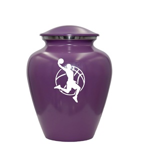 Urna de cremación de jugador de baloncesto, urna funeraria personalizada para adultos humanos para amantes del baloncesto, urna personalizada púrpura, tamaño personalizado - Product Image 1