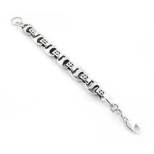 Pulsera de Cadena con Cruz de Plata Tibetana 925, Estilo Religioso Unisex, Chapada en Plata, Joyería para Regalo - Product Image 1